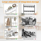 4-in-1 Hall Tree with Shoe Bench, Drawers and 17 Hooks