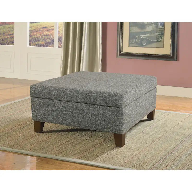 32-Inch Square Storage Ottoman with Hinged Lid