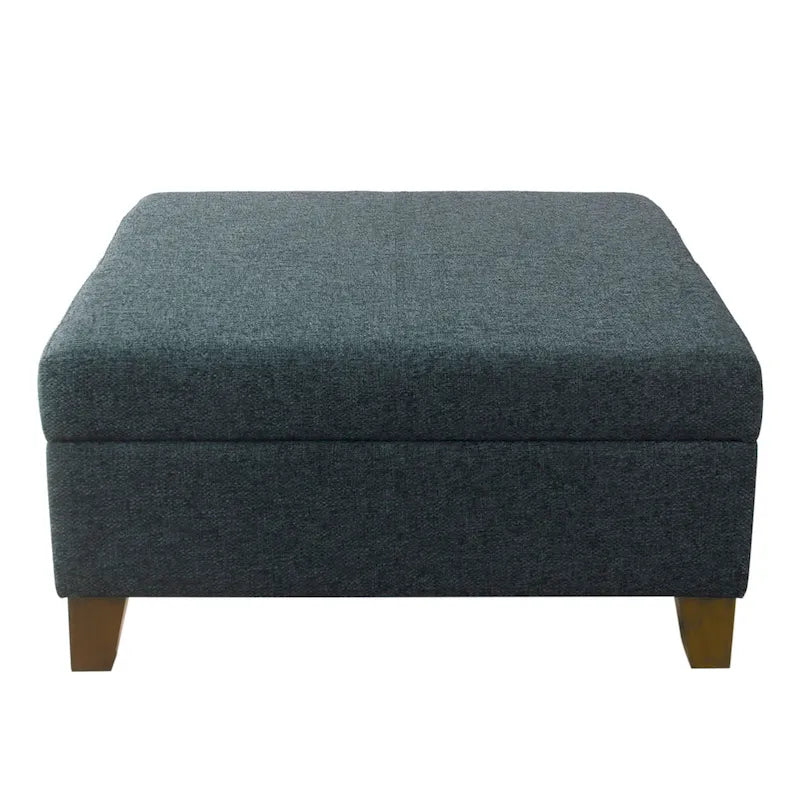 32-Inch Square Storage Ottoman with Hinged Lid