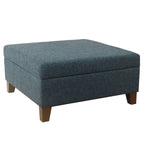 32-Inch Square Storage Ottoman with Hinged Lid