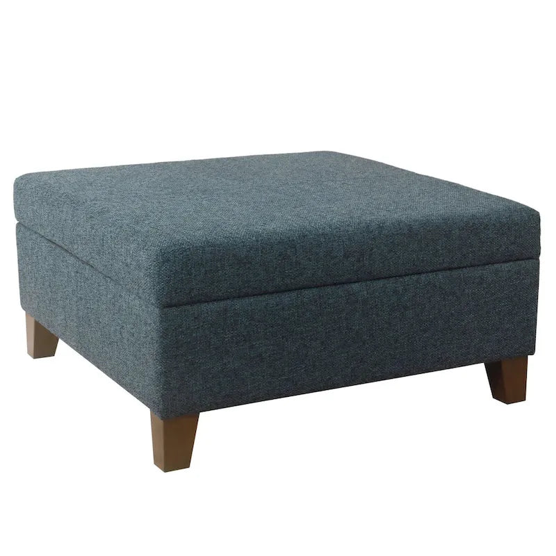 32-Inch Square Storage Ottoman with Hinged Lid