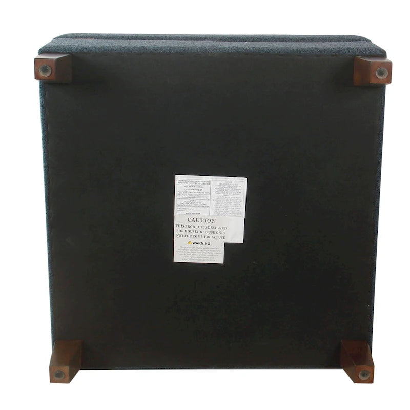 32-Inch Square Storage Ottoman with Hinged Lid
