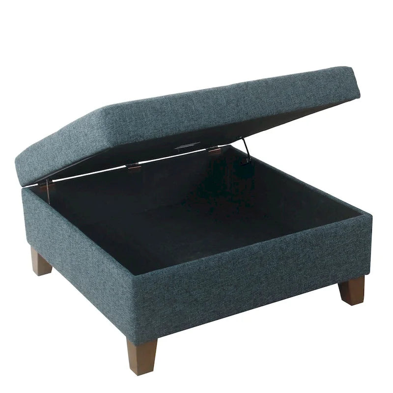 32-Inch Square Storage Ottoman with Hinged Lid