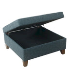32-Inch Square Storage Ottoman with Hinged Lid