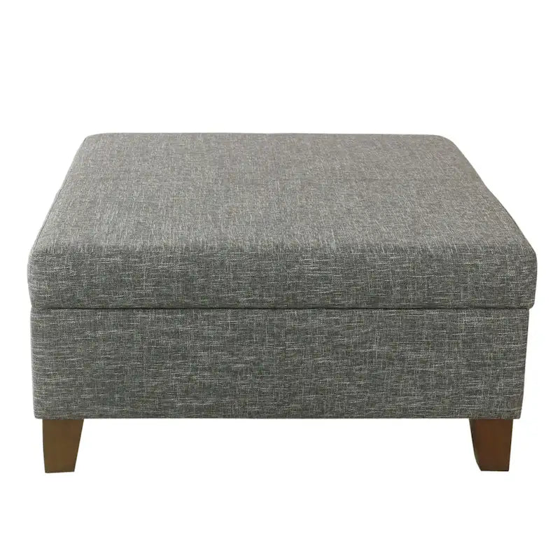 32-Inch Square Storage Ottoman with Hinged Lid