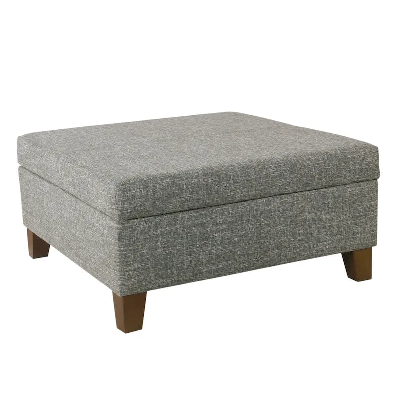 32-Inch Square Storage Ottoman with Hinged Lid