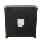 32-Inch Square Storage Ottoman with Hinged Lid
