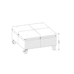 32-Inch Square Storage Ottoman with Hinged Lid