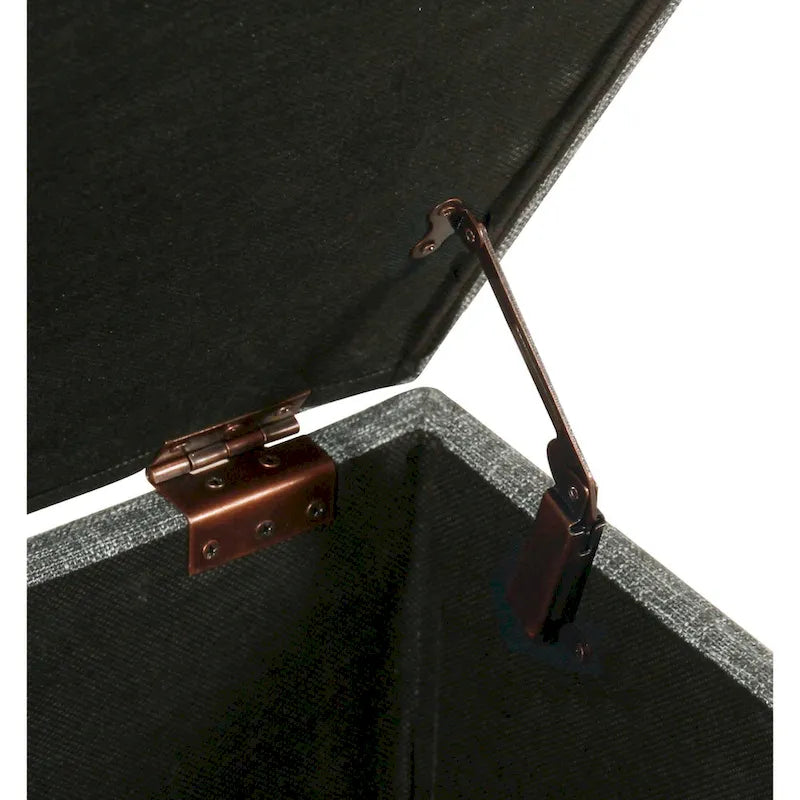 32-Inch Square Storage Ottoman with Hinged Lid