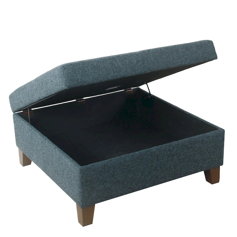 32-Inch Square Storage Ottoman with Hinged Lid