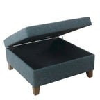 32-Inch Square Storage Ottoman with Hinged Lid