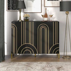 Modern 4-Shelf Sideboard Buffet with Adjustable Storage