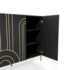 Modern 4-Shelf Sideboard Buffet with Adjustable Storage