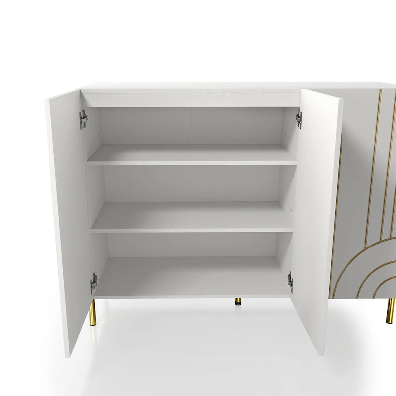 Modern 4-Shelf Sideboard Buffet with Adjustable Storage