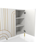 Modern 4-Shelf Sideboard Buffet with Adjustable Storage