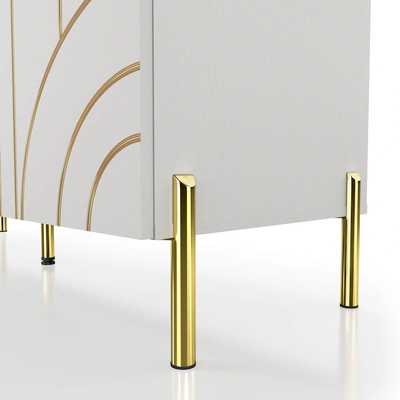 Modern 4-Shelf Sideboard Buffet with Adjustable Storage