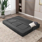 Queen Convertible Velvet Futon Sofa Bed with 3 Ottomans