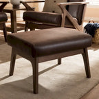Mid-Century Wood Ottoman