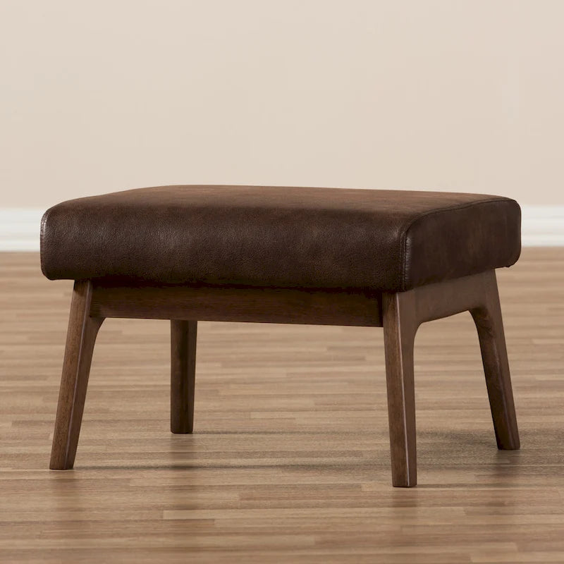 Mid-Century Wood Ottoman