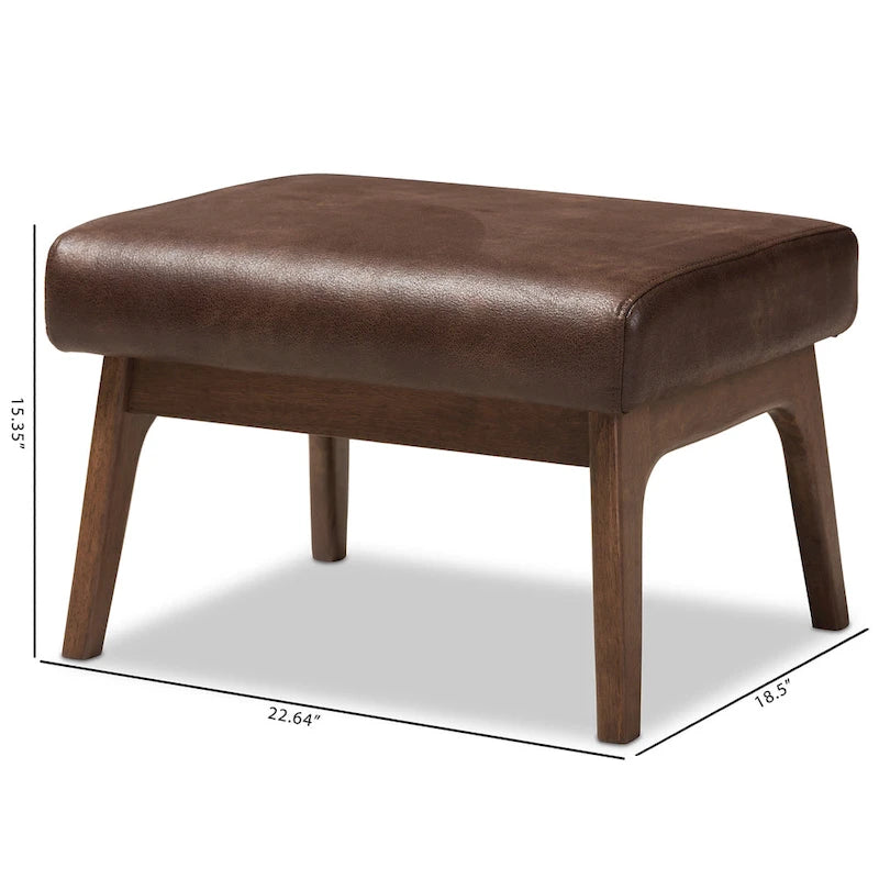 Mid-Century Wood Ottoman