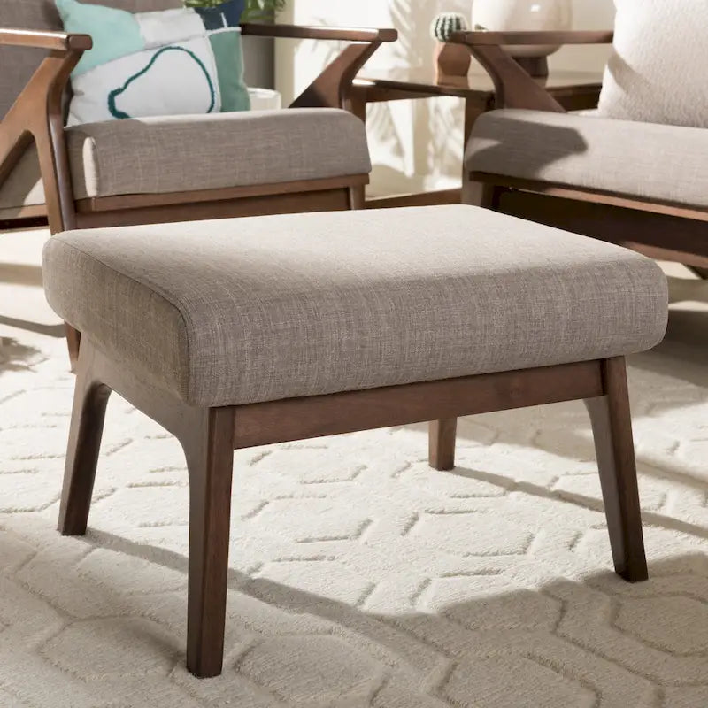 Mid-Century Wood Ottoman