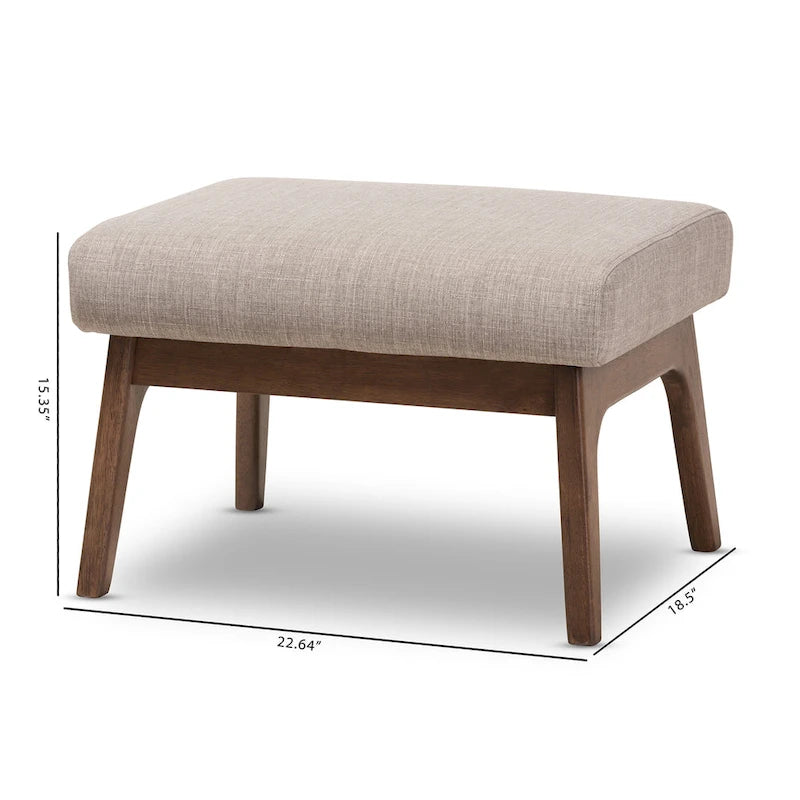 Mid-Century Wood Ottoman