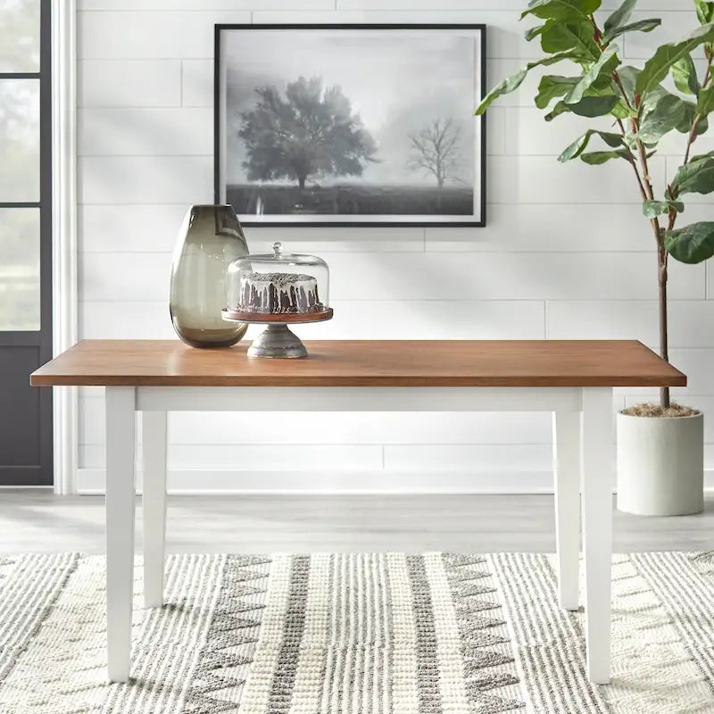Two-Tone Farmhouse Dining Table for 6