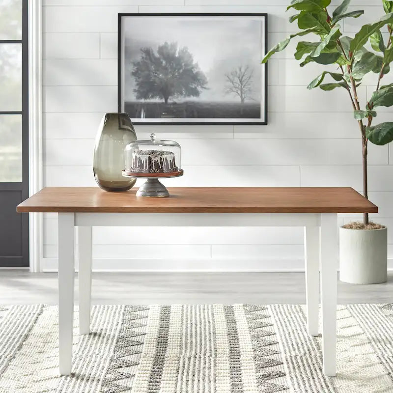 Two-Tone Farmhouse Dining Table for 6
