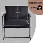 Modern Linen Sling Accent Chair with Metal Frame