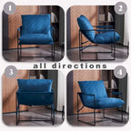 Modern Linen Sling Accent Chair with Metal Frame