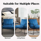 Modern Linen Sling Accent Chair with Metal Frame