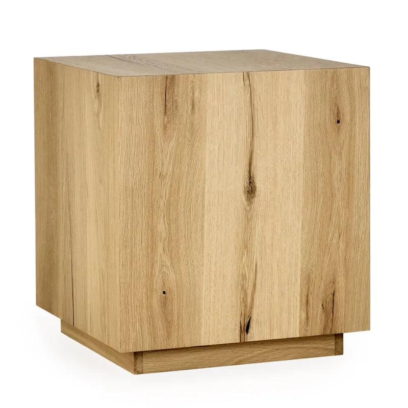 20-Inch Square Oak Veneer End Table