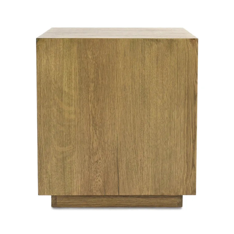 20-Inch Square Oak Veneer End Table