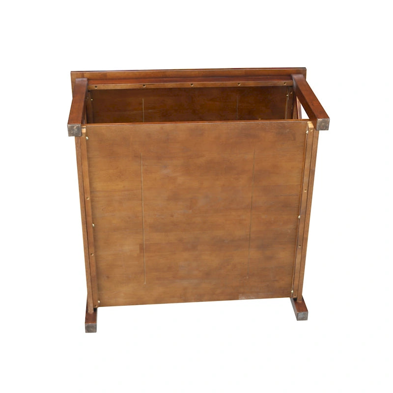 Solid Wood Square Coffee Table with Shelf - 36 x 36