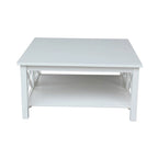 Solid Wood Square Coffee Table with Shelf - 36 x 36