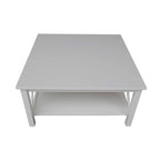 Solid Wood Square Coffee Table with Shelf - 36 x 36