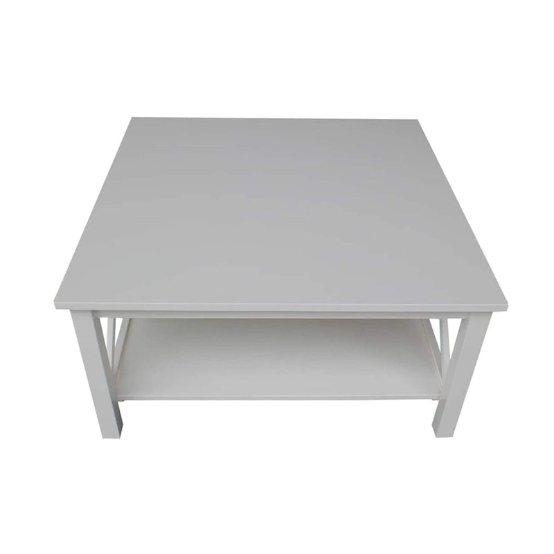 Solid Wood Square Coffee Table with Shelf - 36 x 36