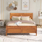 Wood Platform Bed with Headboard and Footboard