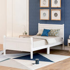 Wood Platform Bed with Headboard and Footboard