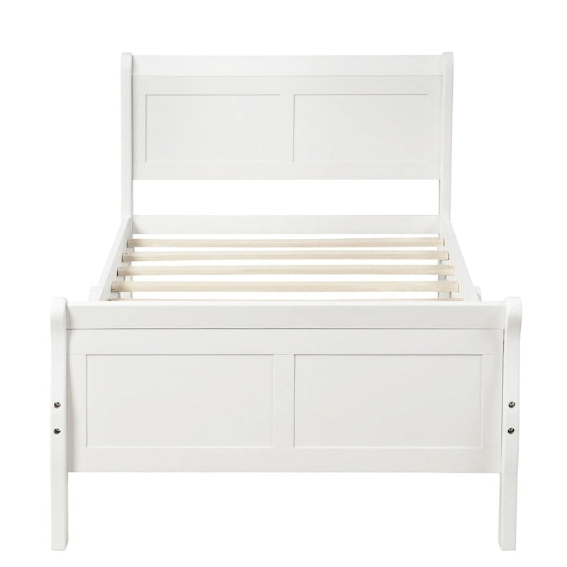 Wood Platform Bed with Headboard and Footboard