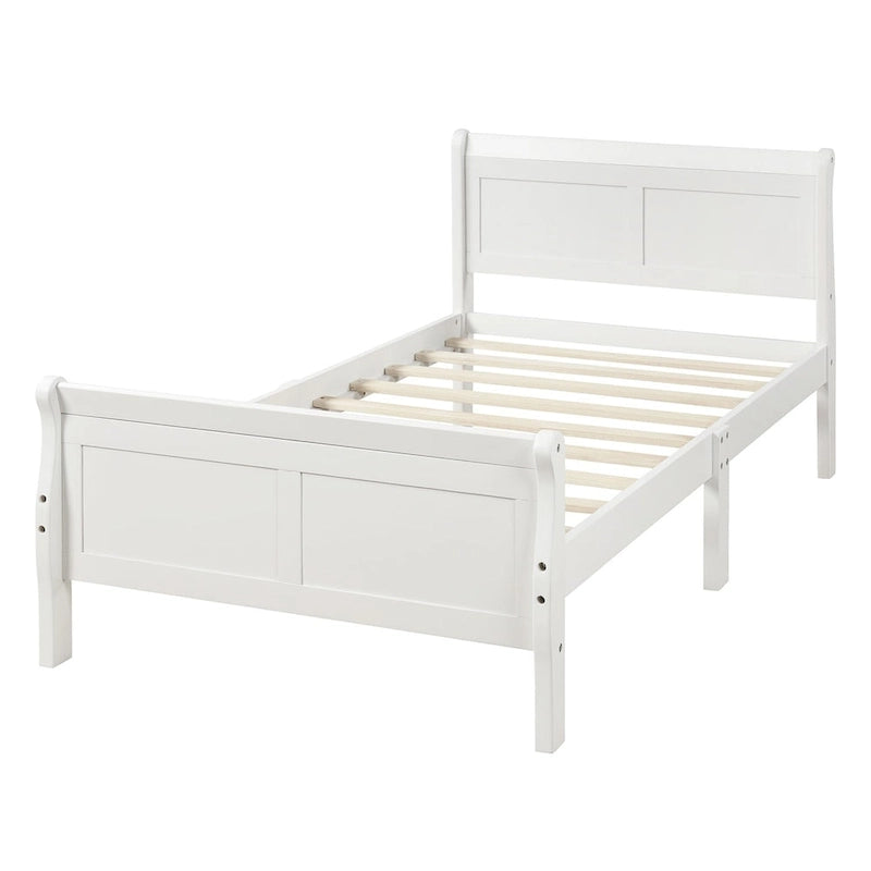 Wood Platform Bed with Headboard and Footboard