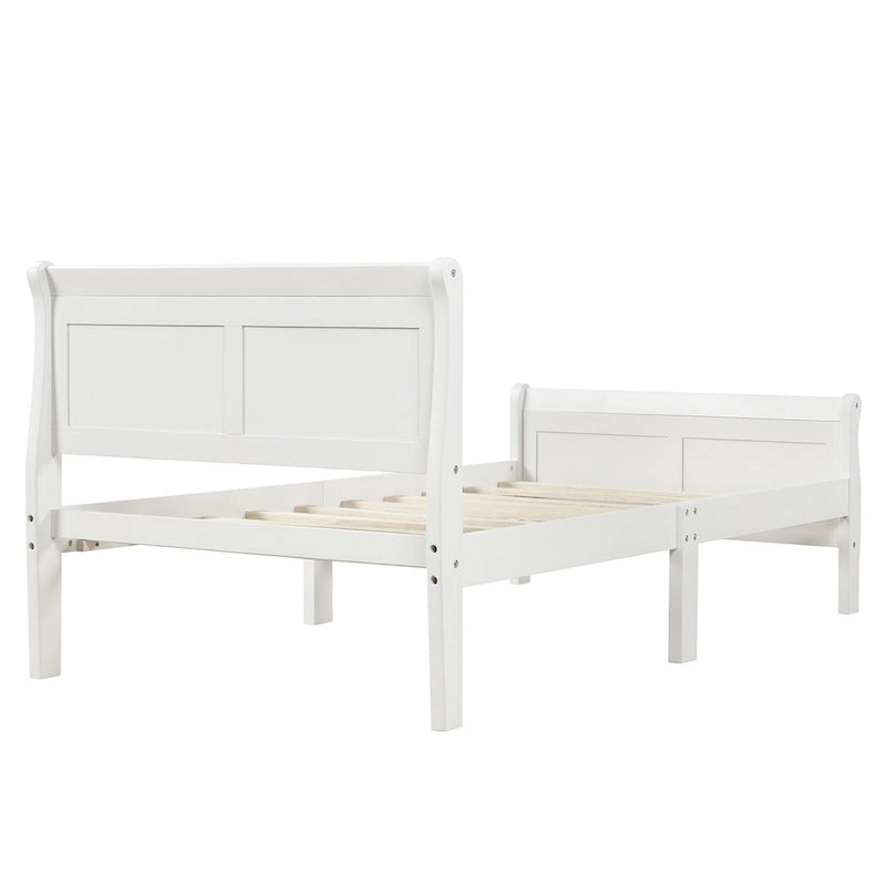 Wood Platform Bed with Headboard and Footboard