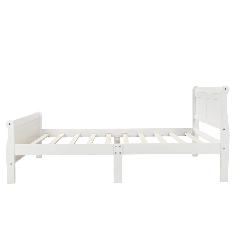 Wood Platform Bed with Headboard and Footboard