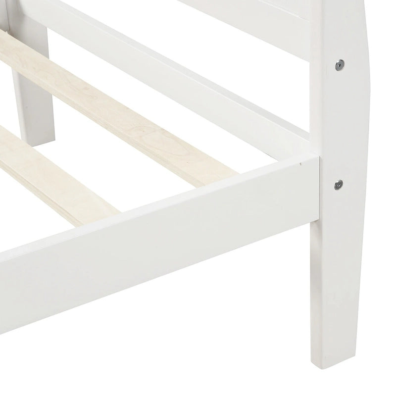Wood Platform Bed with Headboard and Footboard