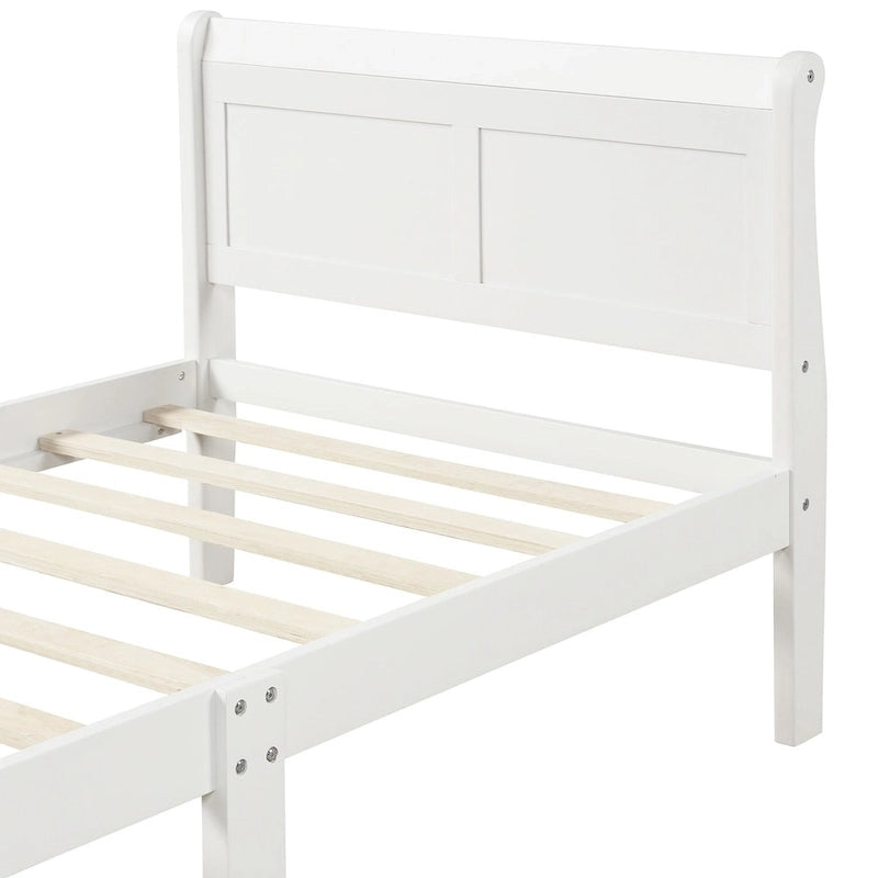 Wood Platform Bed with Headboard and Footboard