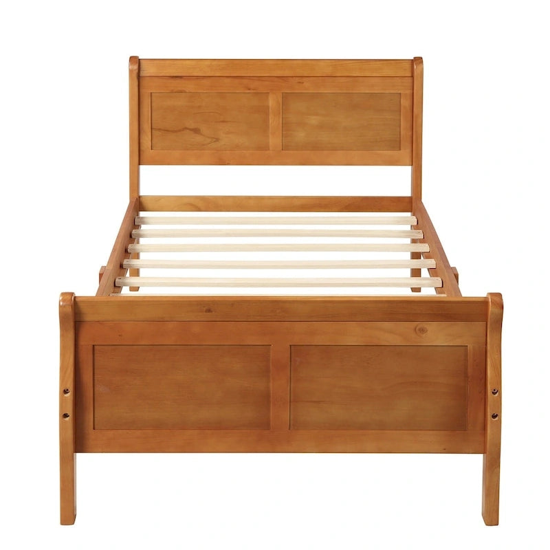 Wood Platform Bed with Headboard and Footboard