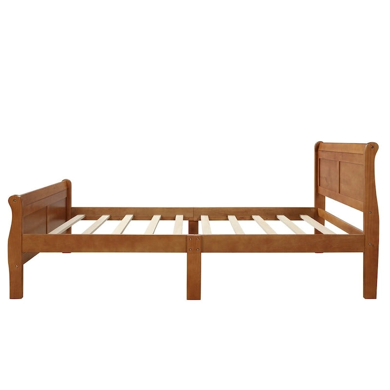 Wood Platform Bed with Headboard and Footboard