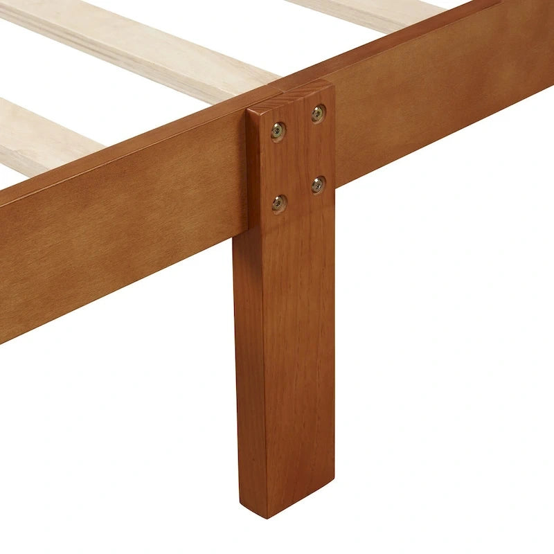 Wood Platform Bed with Headboard and Footboard