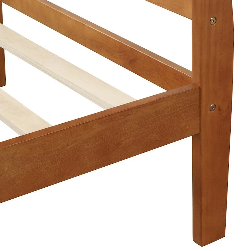 Wood Platform Bed with Headboard and Footboard