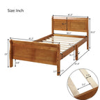 Wood Platform Bed with Headboard and Footboard